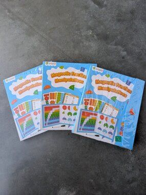 3 pack Magnetic Fraction Tiles and Fraction Circles Activity Set New